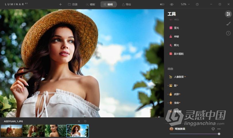 Luminar AI 1.5.1 WIN中英文版 AI人工智能照片编辑调色换天空PS插件 Luminar AI 1.5.1.8660 中文版下载 支持PS202  灵感中国网 www.lingganchina.com