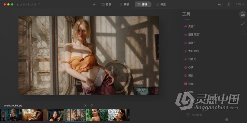 Luminar AI 1.5.0 MAC中英文版 AI人工智能照片编辑调色换天空PS插件 Luminar AI 1.5.0.10011 MAC中文版下载 支持原  灵感中国网 www.lingganchina.com