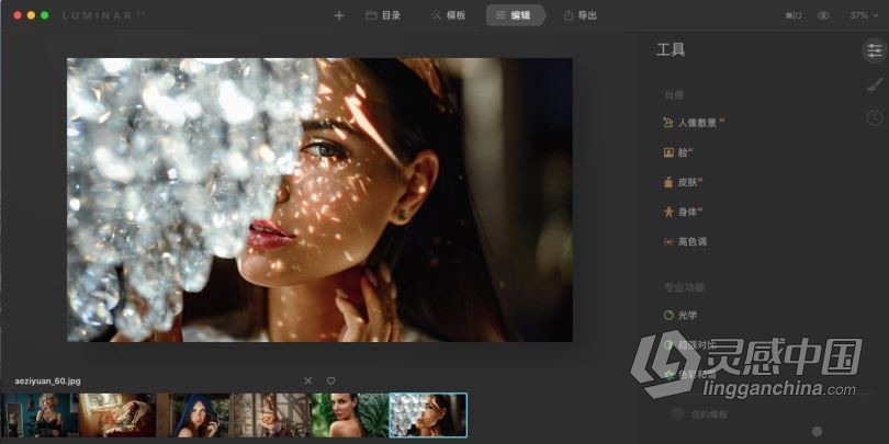 Luminar AI 1.5.0 MAC中英文版 AI人工智能照片编辑调色换天空PS插件 Luminar AI 1.5.0.10011 MAC中文版下载 支持原  灵感中国网 www.lingganchina.com