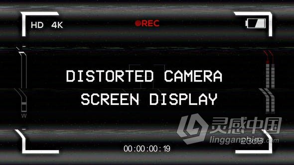 视频素材 5组效果RES录制视频时模拟损坏相机取景器显示屏幕效果视频素材下载  灵感中国网 www.lingganchina.com