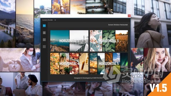 AE脚本 创建多屏分割照片分屏视频墙工具Multi Screen Split Divider AE脚本预设下载  灵感中国网 www.lingganchina.com
