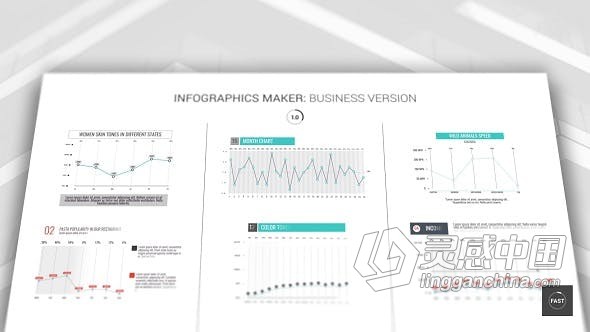 AE模板 信息图表制作工具企业分析业务统计动画介绍视频 AE工程 AE文件  灵感中国网 www.lingganchina.com