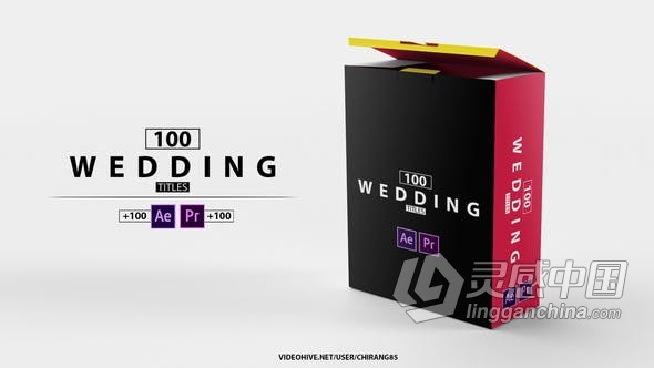 AE模板PR模板 Wedding Titles 100组婚礼视频徽章标题动画 PR与AE工程文件  灵感中国网 www.lingganchina.com