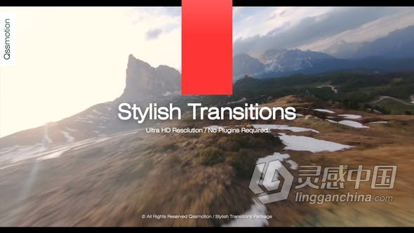 AE模板 Stylish Transitions AE模板时尚幻灯片过渡效果视频转场效果 AE工程 AE文件  灵感中国网 www.lingganchina.com