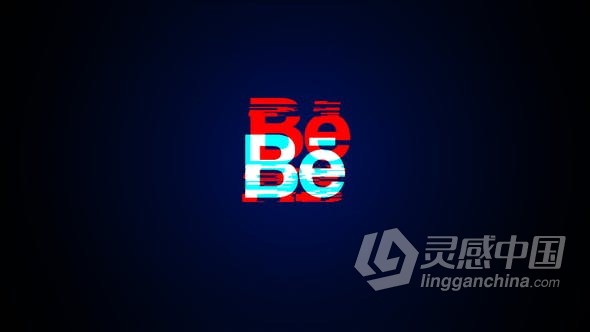 AE模板 数字失真故障快速动画LOGO片头视频制作 AE工程 AE文件  灵感中国网 www.lingganchina.com