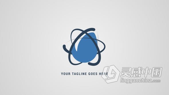 AE模板 简洁卡通原子环绕线条动画科技标志视频片头 AE工程 AE文件  灵感中国网 www.lingganchina.com
