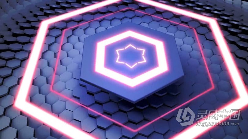 C4D与AE抽象概念六边形动画实例制作视频教程 Lowpost Hud Hexagon In Cinema 4D &amp; After Effects  灵感中国网 www.lingganchina.com