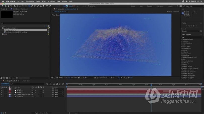 C4D与AE地形景观HUD特效动画制作视频教程 Hud Landscape in Cinema 4D &amp; After Effects  灵感中国网 www.lingganchina.com