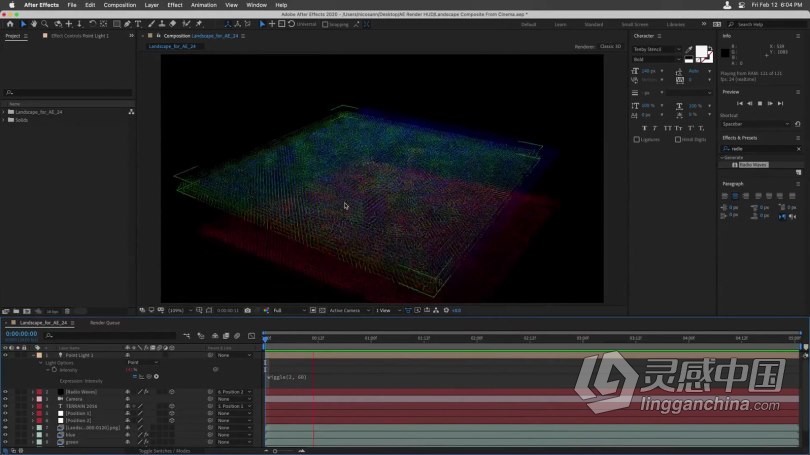 C4D与AE地形景观HUD特效动画制作视频教程 Hud Landscape in Cinema 4D &amp; After Effects  灵感中国网 www.lingganchina.com