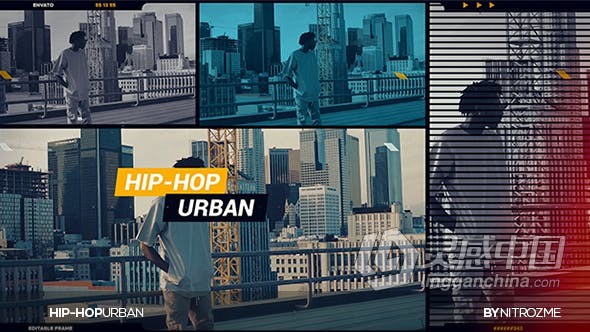 AE模板 Hip-Hop Urban音乐舞蹈宣传片故障画面动画视频 AE工程 AE文件  灵感中国网 www.lingganchina.com