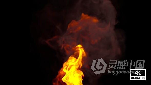 视频素材 爆炸喷射燃烧火焰烟雾特效带Alpha通道4K视频素材下载  灵感中国网 www.lingganchina.com