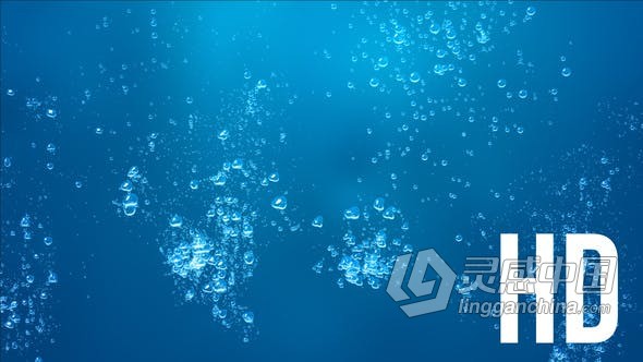 视频素材 高清水下气泡背景清澈海底发光泡泡上升漂浮湍流运动循环视频素材下载  灵感中国网 www.lingganchina.com