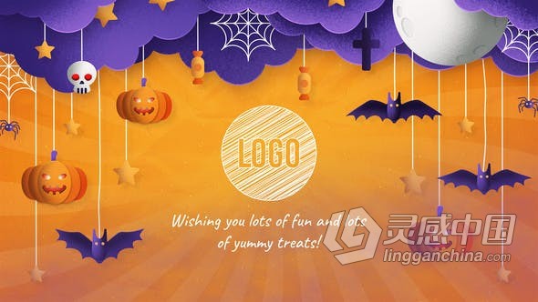 AE模板 Halloween万圣节主题活动宣传视频片头 AE工程 AE文件下载  灵感中国网 www.lingganchina.com