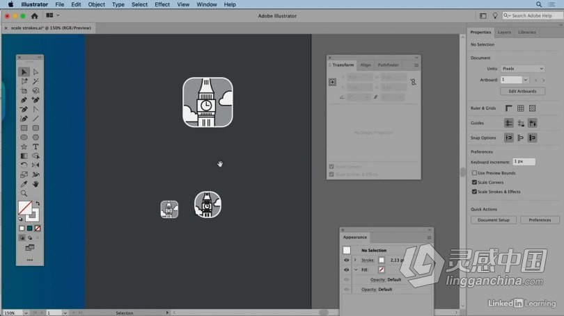 AI教程 Illustrator CC图标Logo标识制作视频教程  灵感中国网 www.lingganchina.com