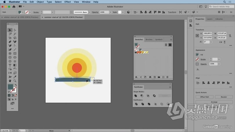 AI教程 Illustrator CC图标Logo标识制作视频教程  灵感中国网 www.lingganchina.com