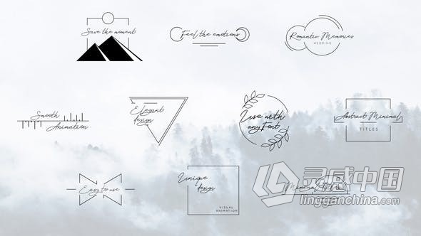 AE模板 10组4K分辨率现代简约形状设计文字标题动画 AE工程 AE文件下载  灵感中国网 www.lingganchina.com