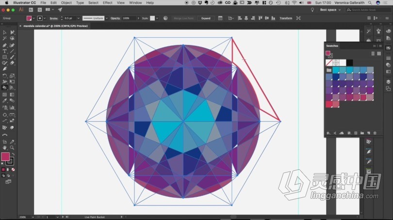 Ai教程 Illustrator几何曼荼罗图形设计插图视频教程  灵感中国网 www.lingganchina.com