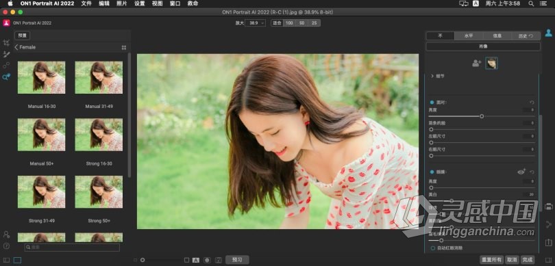 更好的人像编辑 ON1 Portrait AI 2022 v16.0.1.11291 MAC中文版下载 AI人工智能人像修饰磨皮瘦脸PS插件  灵感中国网 www.lingganchina.com