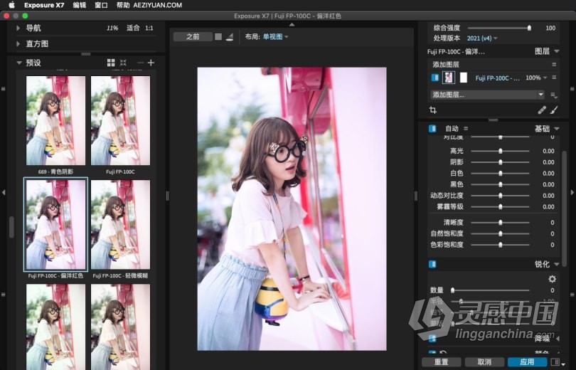 PS/LR顶级摄影图像编辑器胶片滤镜插件Exposure X7 MAC中文版 Exposure X7 7.0.2.119 MAC汉化版下载 支持原生M1  灵感中国网 www.lingganchina.com