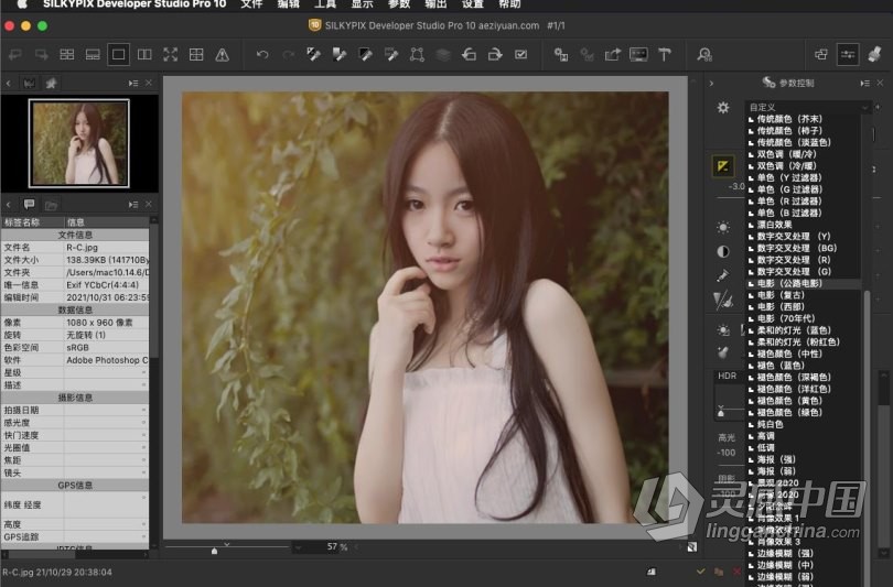 RAW照片编辑软件SILKYPIX Developer Studio Pro 10.0.16.0 macOS 汉化版下载  灵感中国网 www.lingganchina.com