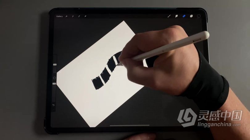 绘画教程 Procreate图像中绘制动态艺术字数字绘画视频教程  灵感中国网 www.lingganchina.com