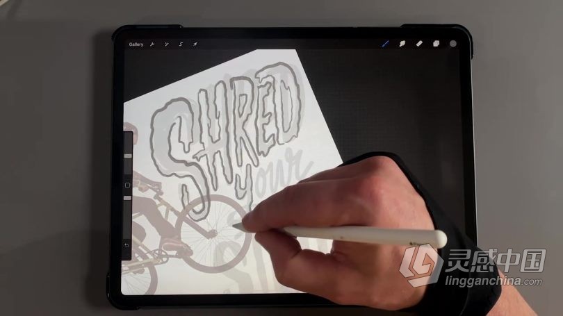 绘画教程 Procreate图像中绘制动态艺术字数字绘画视频教程  灵感中国网 www.lingganchina.com