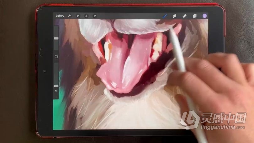 绘画教程 Procreate宠物逼真写实可爱肖像数字绘画视频教程  灵感中国网 www.lingganchina.com