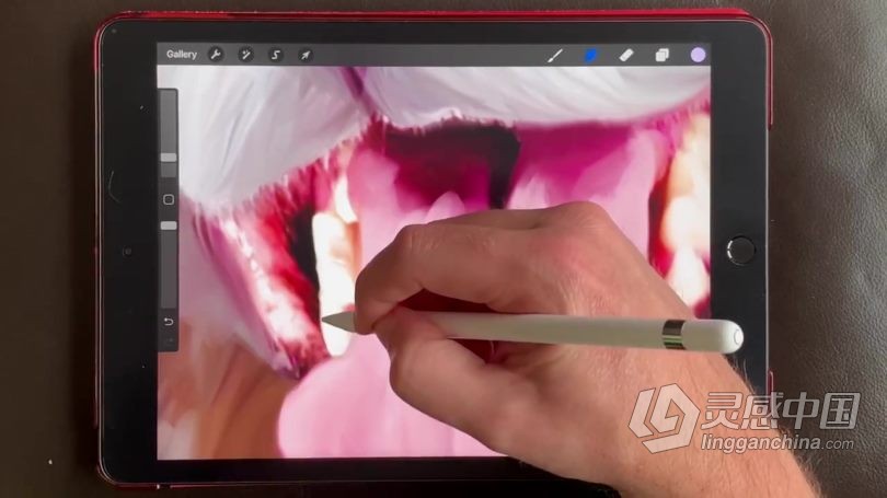 绘画教程 Procreate宠物逼真写实可爱肖像数字绘画视频教程  灵感中国网 www.lingganchina.com