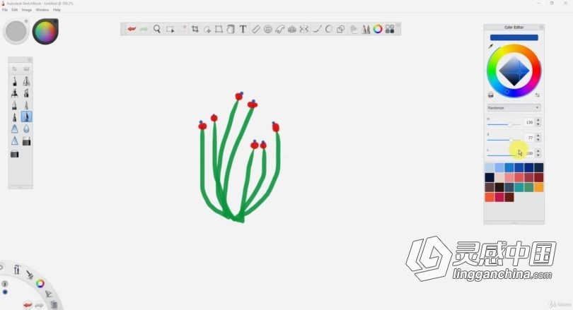 绘画教程 Autodesk Sketchbook8合1植被卡通概念场景数字绘画视频教程  灵感中国网 www.lingganchina.com