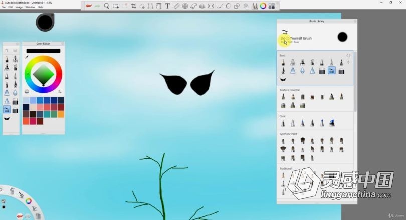 绘画教程 Autodesk Sketchbook8合1植被卡通概念场景数字绘画视频教程  灵感中国网 www.lingganchina.com