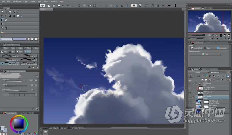 绘画教程 Clip Studio Paint云彩数字绘画实例训练视频教程  灵感中国网 www.lingganchina.com