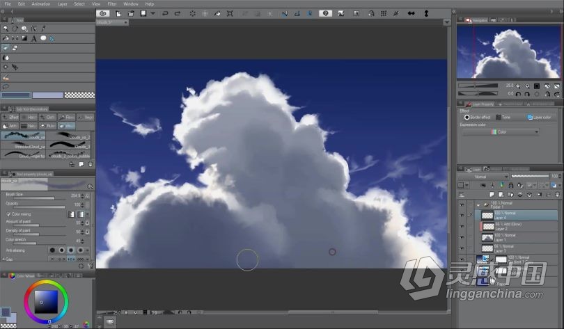 绘画教程 Clip Studio Paint云彩数字绘画实例训练视频教程  灵感中国网 www.lingganchina.com