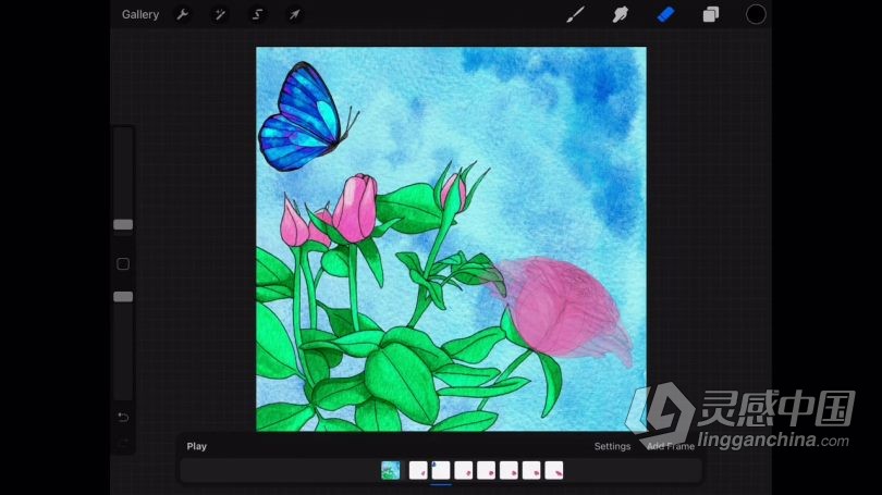 绘画教程 procreate在社交媒体创建水彩画动画插图数字绘画视频教程  灵感中国网 www.lingganchina.com