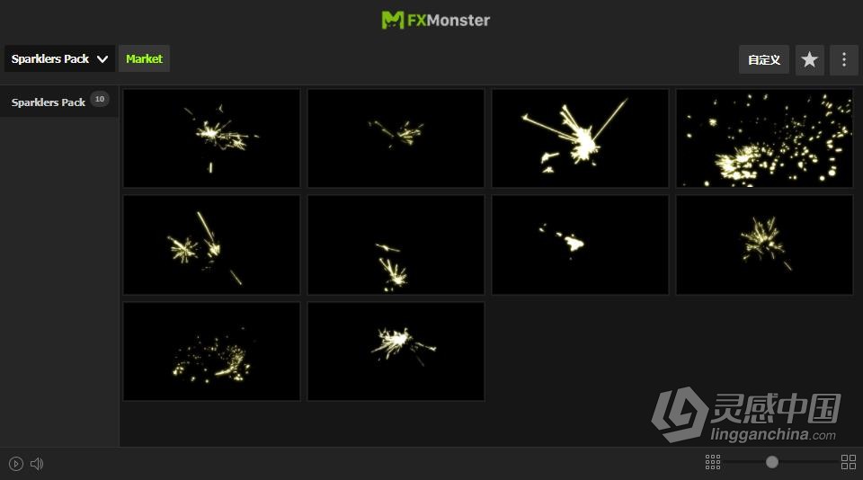 AE脚本预设包-10个卡通烟火元素烟花炮竹火花烟火闪火苗动画 Sparklers Pack FXM预设  灵感中国网 www.lingganchina.com
