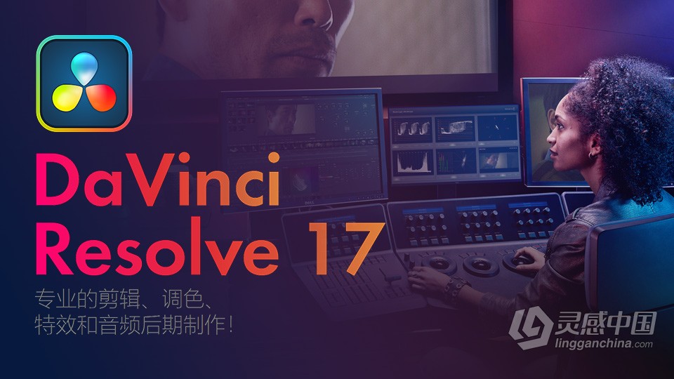 剪辑调色特效和音频后期软件 达芬奇17.4.5中文版 Davinci Resolve Studio 17.4.5 Win  灵感中国网 www.lingganchina.com