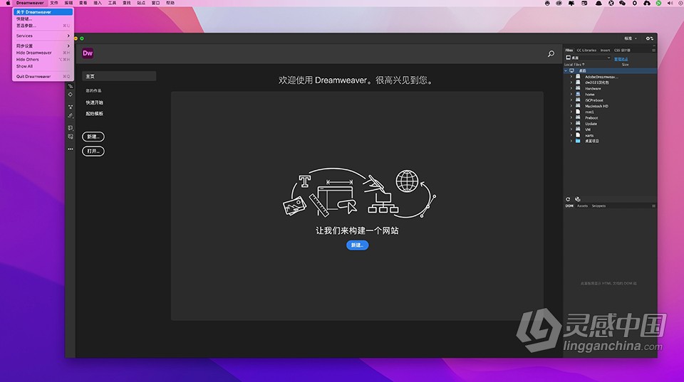 Dw2021网页设计代码编辑 Dreamweaver 2021 v21.2 for Mac 中文版 intel/M1通用  灵感中国网 www.lingganchina.com