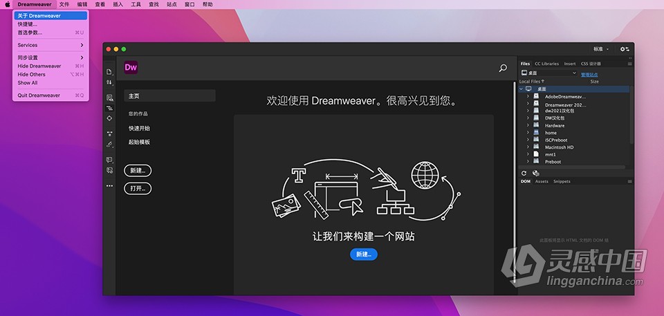 Dw2021网页设计代码编辑 Dreamweaver 2021 v21.2 for Mac 中文版 intel/M1通用  灵感中国网 www.lingganchina.com