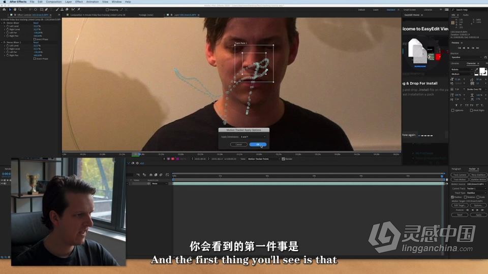 AE真实视频面部跟踪技术视频教程中文字幕  灵感中国网 www.lingganchina.com