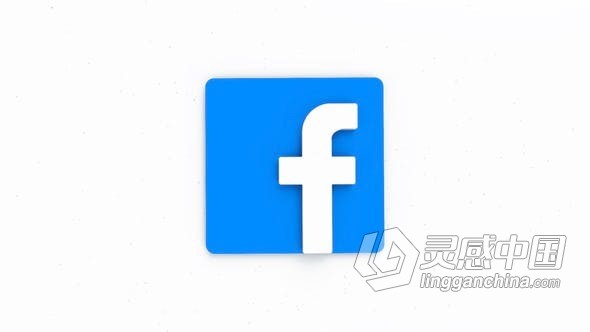 FCPX插件-Facebook Logo翻转展示标志动画视频片头模板 Facebook Logo  灵感中国网 www.lingganchina.com