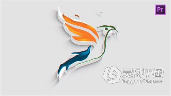 PR标志模板-3D挤压标志轮廓波浪飞溅动画效果创意公司LOGO片头 Splash Logo Reveal  灵感中国网 www.lingganchina.com