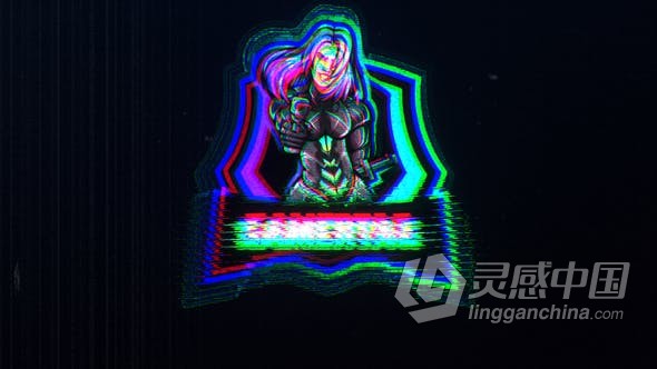 PR制作故障效果LOGO标志动画带视频使用教程 Glitch Logo V3 Mogrt  灵感中国网 www.lingganchina.com