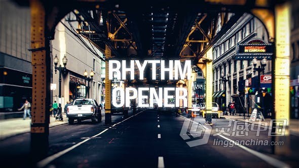 PR模板-视频画面错位拼接效果动态跺脚节奏多用途图文宣传片 Dynamic Rhythm Opener  灵感中国网 www.lingganchina.com