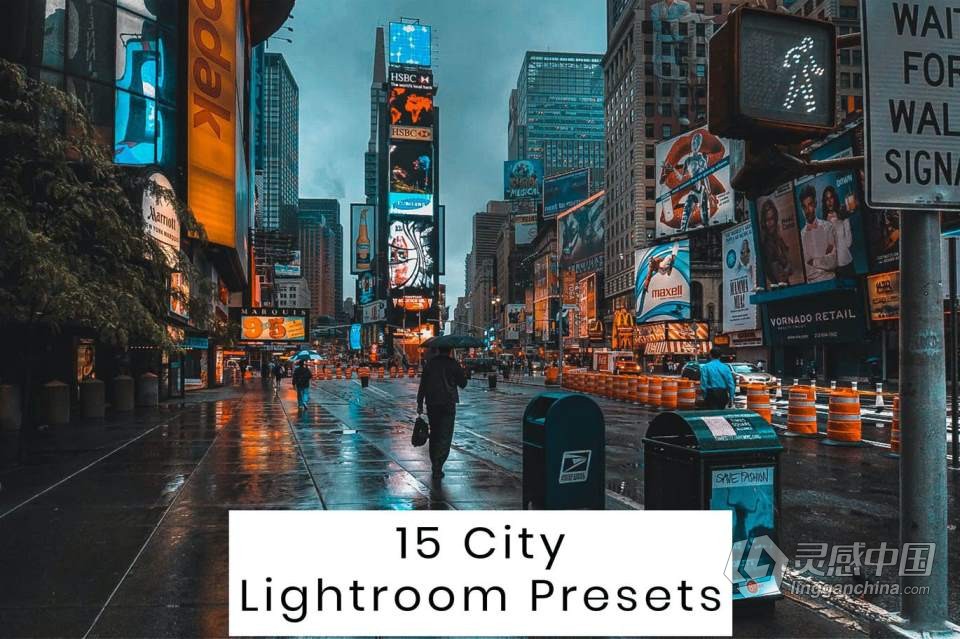 城市街拍夜景风光后期调色Lightroom预设15 City Lightroom Presets  灵感中国网 www.lingganchina.com