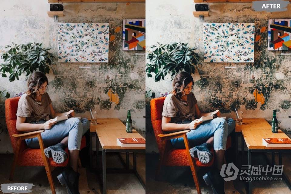 舒适咖啡厅电影人像后期调色Lightroom预设 Cozy Cafe Lightroom Presets  灵感中国网 www.lingganchina.com