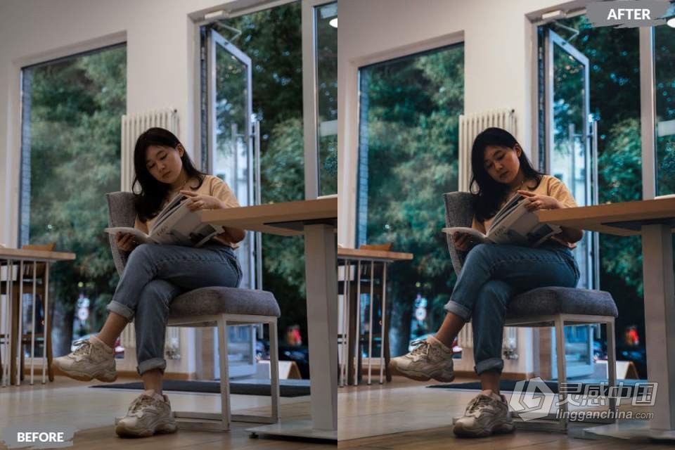 舒适咖啡厅电影人像后期调色Lightroom预设 Cozy Cafe Lightroom Presets  灵感中国网 www.lingganchina.com