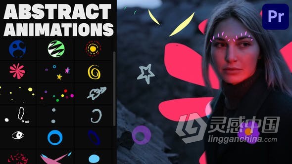 PR模板-抖音小视频街头艺术活动抽象动画元素包 Abstract Elements Pack 02 for Premiere Pro  灵感中国网 www.lingganchina.com
