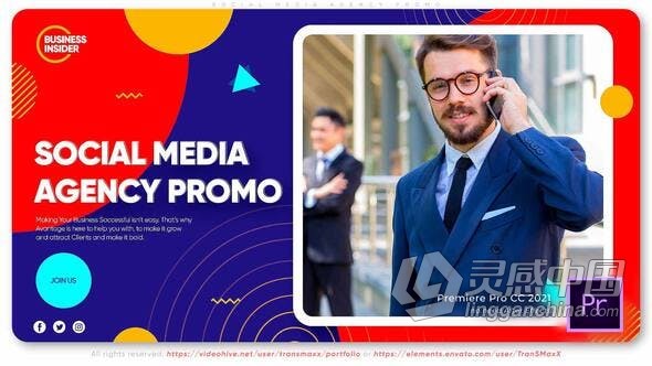 PR模板-社交媒体代理公司视频宣传商业活动营销业务开场白 Social Media Agency Promo  灵感中国网 www.lingganchina.com