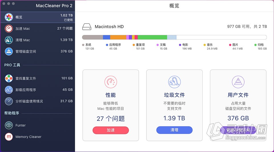 MacCleaner Pro 2 for Mac v2.8.2永久激活版 系统综合清理软件  灵感中国网 www.lingganchina.com