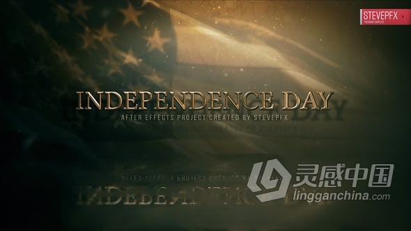 AE模板-英雄历史荣誉将士纪念日介绍视频动画宣传 Independence Day  灵感中国网 www.lingganchina.com