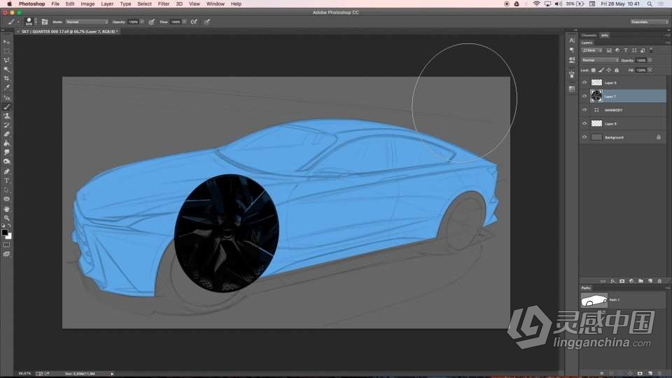 Photoshop汽车造型概念设计实例制作视频教程  灵感中国社区 www.lingganchina.com